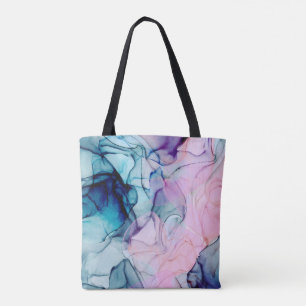 Bolso De Tela Glamour Moderno Tinta Purpúrea Azul Turquesa Etére