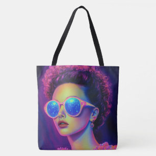 Bolso De Tela Glamour Neon Galaxy