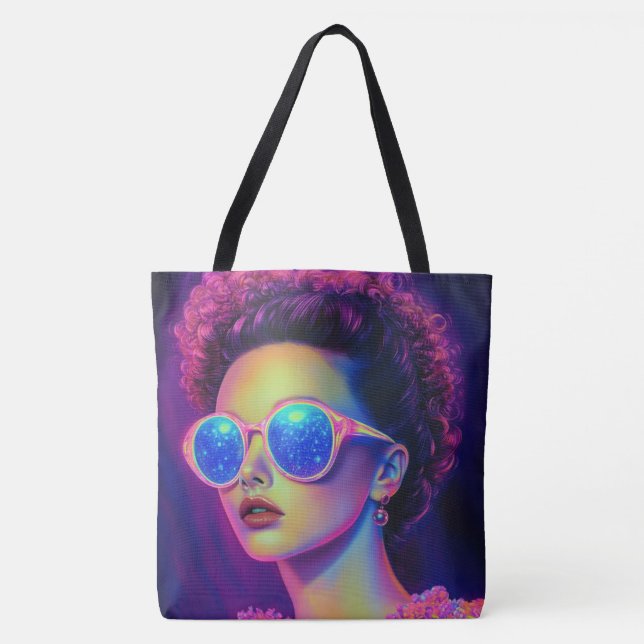 Bolso De Tela Glamour Neon Galaxy (Anverso)