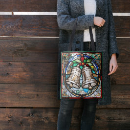 Bolso De Tela Glass Faux Seted Bells de plata