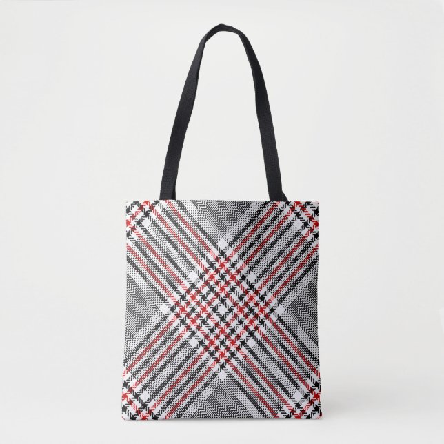 Bolso De Tela Glen Plaid Red Black Tweed (Anverso)