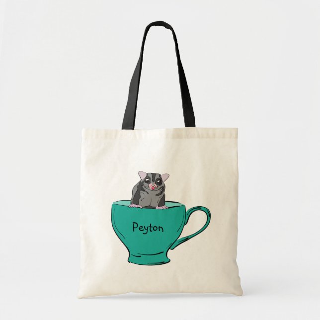 Bolso De Tela Glider de azúcar personalizado en una taza verde (Frente)