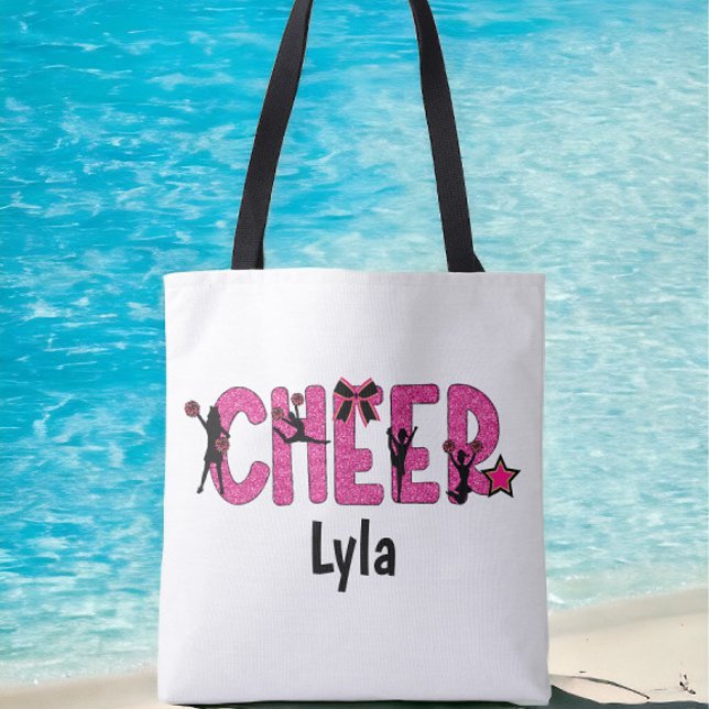 Bolso De Tela Glitter animador rosado Cheerader Personalizado (Subido por el creador)