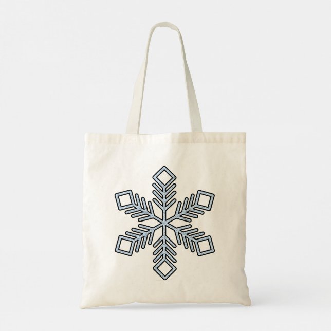 Bolso De Tela Glitter Snowflake - Baby Blue Branches (Reverso)