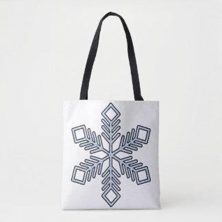 Bolso De Tela Glitter Snowflake - Baby Blue Branches