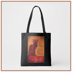 Bolso De Tela Glittering Chat Noir Art