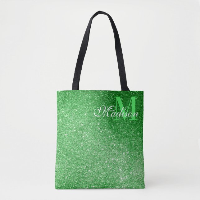 Bolso De Tela Glitz y Glam, Purpurina verde esmeralda (Anverso)