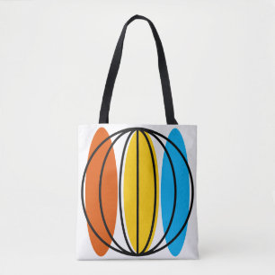 Bolso De Tela Globe Large por todo el naranja de tote de vuelta