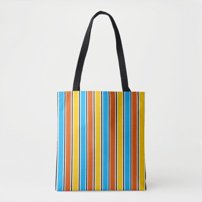Bolso De Tela Globe Stripe Classic en todo el tote (Anverso)