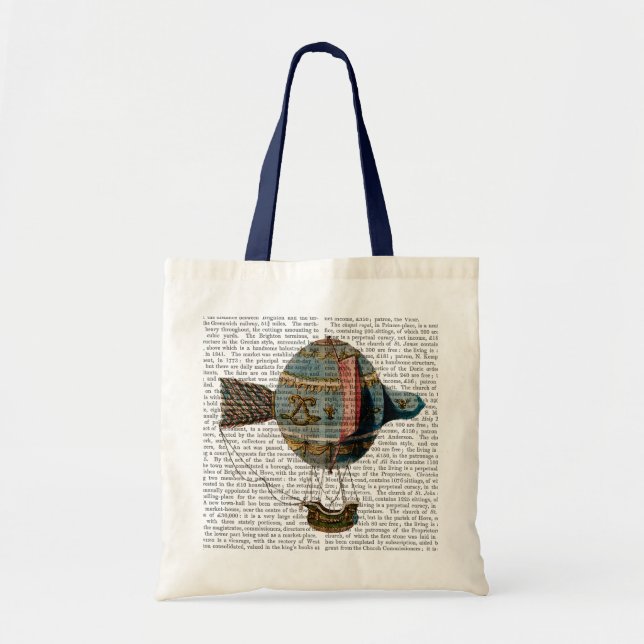 Bolso De Tela Globo de aire caliente con pluma de cola (Frente)