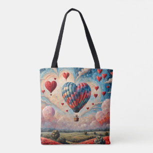 Bolso De Tela Globo de aire caliente en forma de corazón