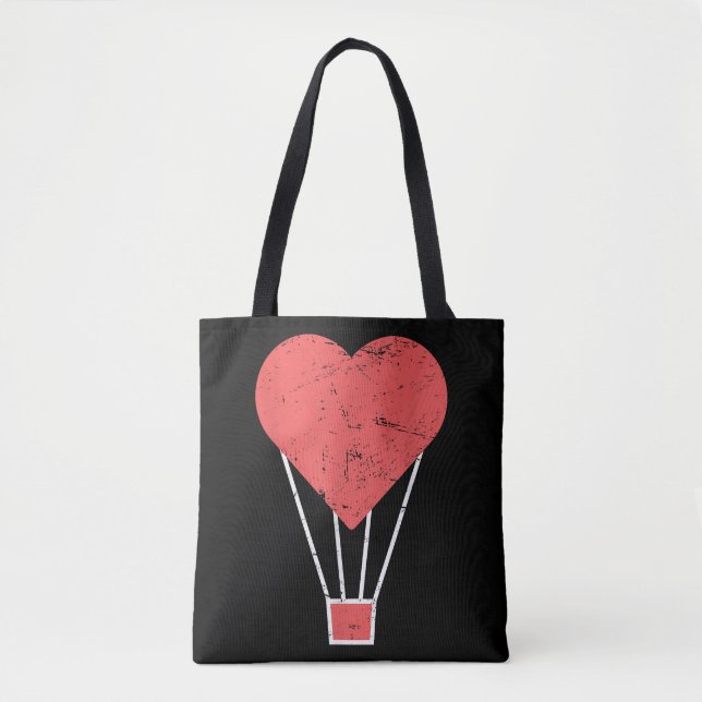 Bolso De Tela Globo de aire caliente Heart Cute (Anverso)