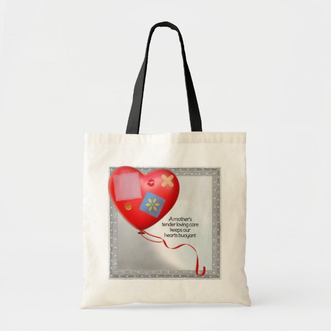 Bolso De Tela Globo del Corazón con TLC de Mamá (Frente)