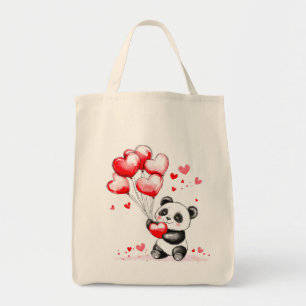 Bolso De Tela Globo Panda Amor en el Aire