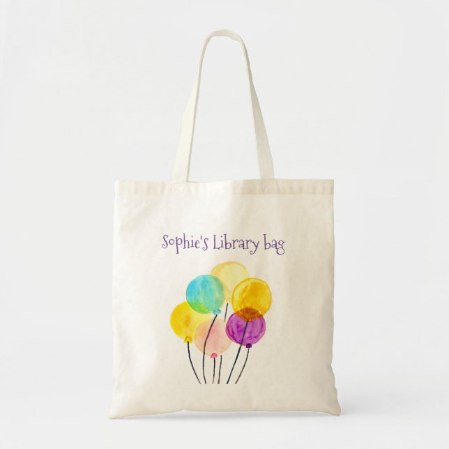 Bolso De Tela Globos de acuarela pastel (Frente)
