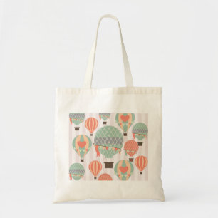 Bolso De Tela Globos de aire caliente Pastel elevándose cielo ra