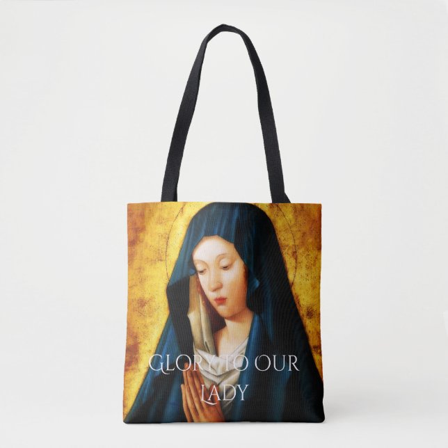 Bolso De Tela gloria a nuestra dama (Anverso)