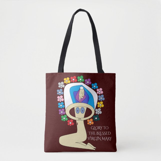 BOLSO DE TELA GLORIA AL VIRGEN MARÍA BENDECIDO (Anverso)