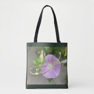 Bolso De Tela Gloria de la mañana de flor y zarcillo de doble im