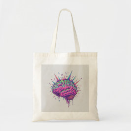 Bolso De Tela Glow With Your Mind Neon Brain Statement