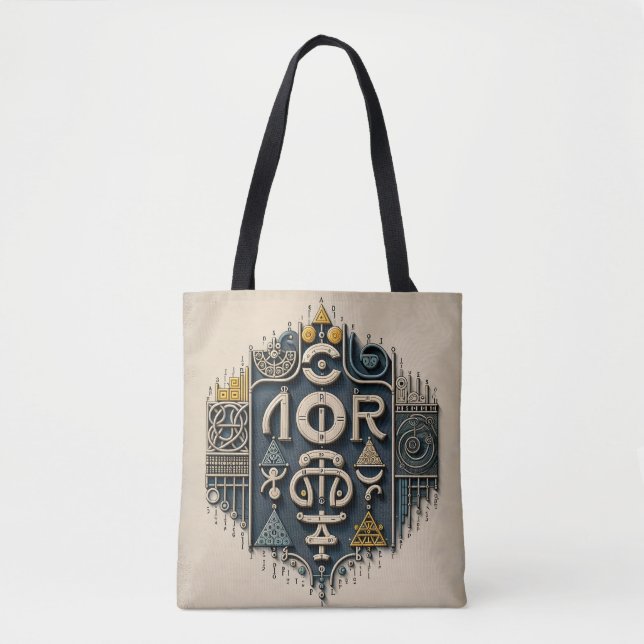 Bolso De Tela Glyphic Nexus (Anverso)