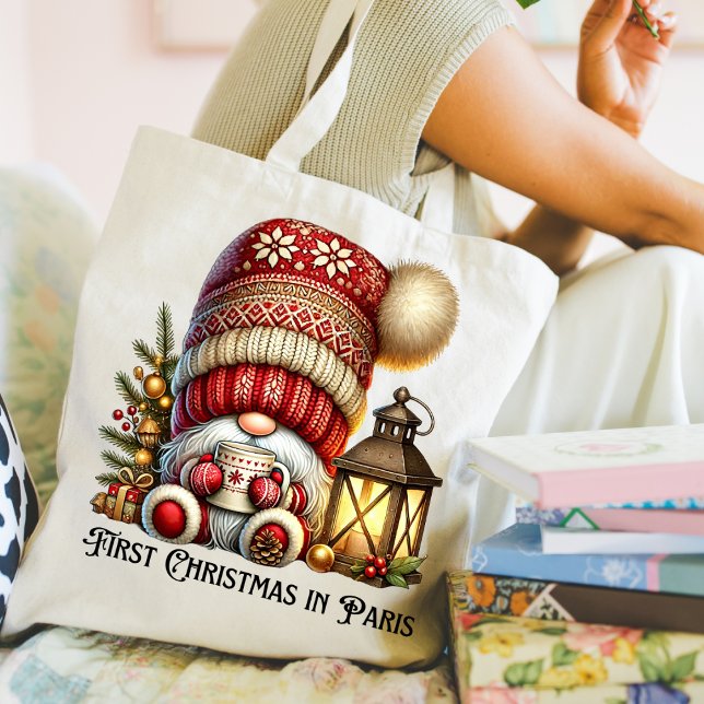 Bolso De Tela Gnome Christmas Coco Tote Bag (Cute Christmas Gnome tote bag. )