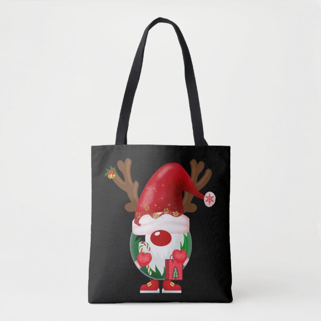 Bolso De Tela Gnome de compras de navidades (Anverso)
