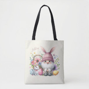 Bolso De Tela Gnome de Pascua Personalizado con Acuarela