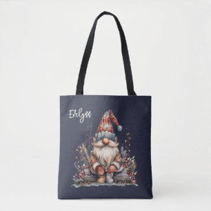 Bolso De Tela Gnome escandinavo sentado en un Personalizado de r