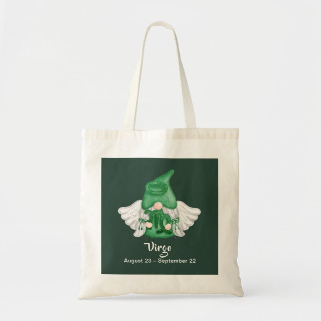 Bolso De Tela Gnome Virgo Astrología Rótulo Angel (Frente)