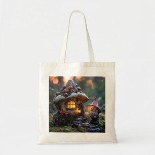 Bolso De Tela Gnome y una casa de hongos, diseño de fantasía