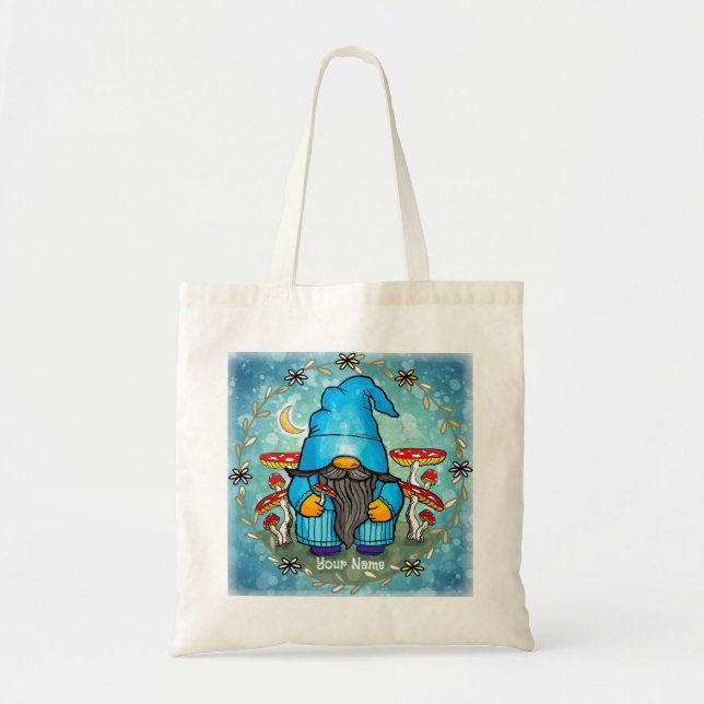 Bolso De Tela Gnomo azul  (Frente)