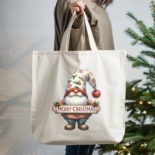 Bolso De Tela Gnomo Feliz Navidad (Subido por el creador)