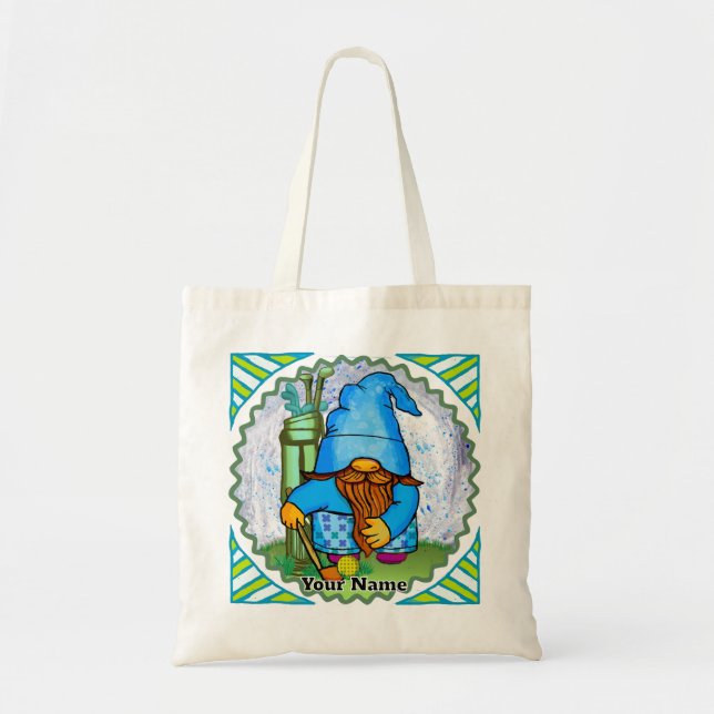 Bolso De Tela Gnomo jugando golf  (Frente)