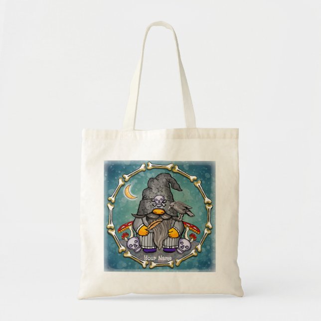 Bolso De Tela gnomo mago oscuro  (Frente)