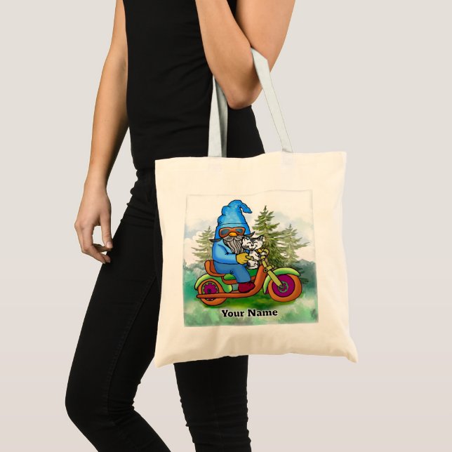 Bolso De Tela Gnomo motociclista (Anverso (producto))