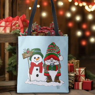 Bolso De Tela Gnomo Navideño Acogedor Muñeco de Nieve Fiesta de