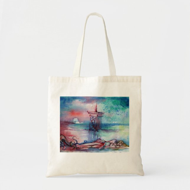 BOLSO DE TELA GNOMÓN Y DAMA DEL LAGO (Frente)