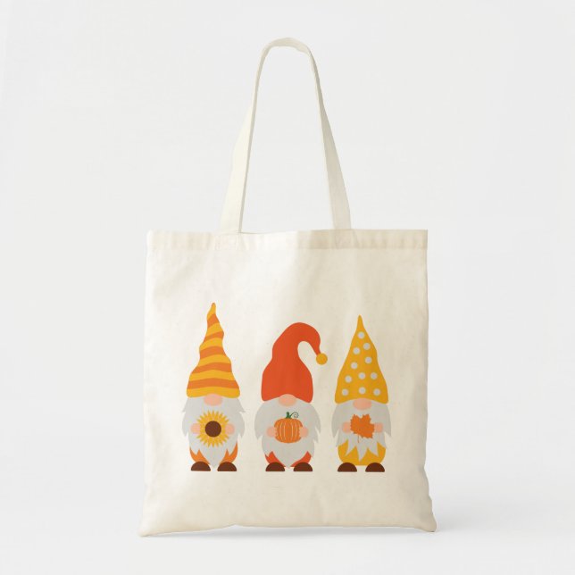 Bolso De Tela gnomos de otoño. Personalizado lindo gnomos de oto (Frente)