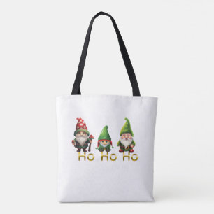 Bolso De Tela Gnomos Ho Ho Ho Navidad