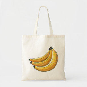 Bolso De Tela Go Bananas Yellow Banana Bunch Fruit Tote Bag