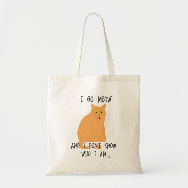 Bolso De Tela Go Meow Funny Cat Personalizado Funny Art (Frente)