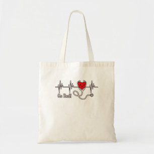 Bolso De Tela Go Red Heartbeat Enfermedades cardíacas Supervivie