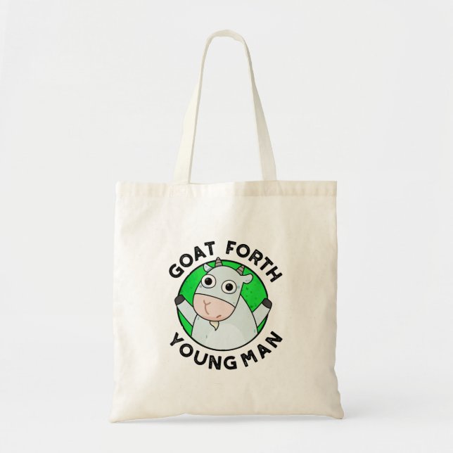 Bolso De Tela Goat Fort Young Man Grunny Animal Pun (Frente)