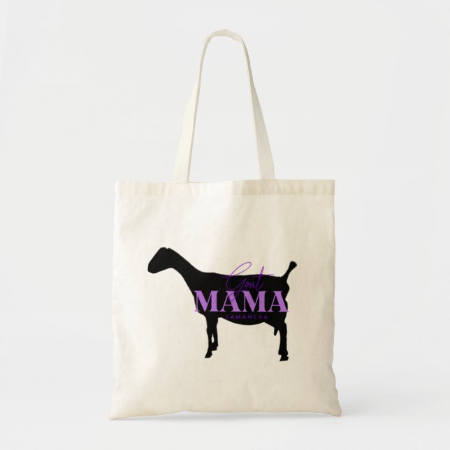 Bolso De Tela Goat Mama. La Mancha Púrpura (Frente)