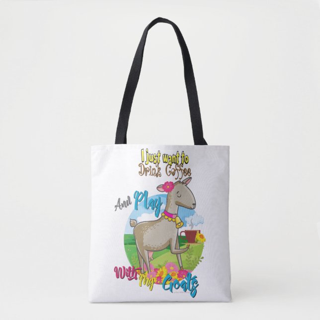 Bolso De Tela GOAT | Sólo quiere beber café con cabras (Anverso)