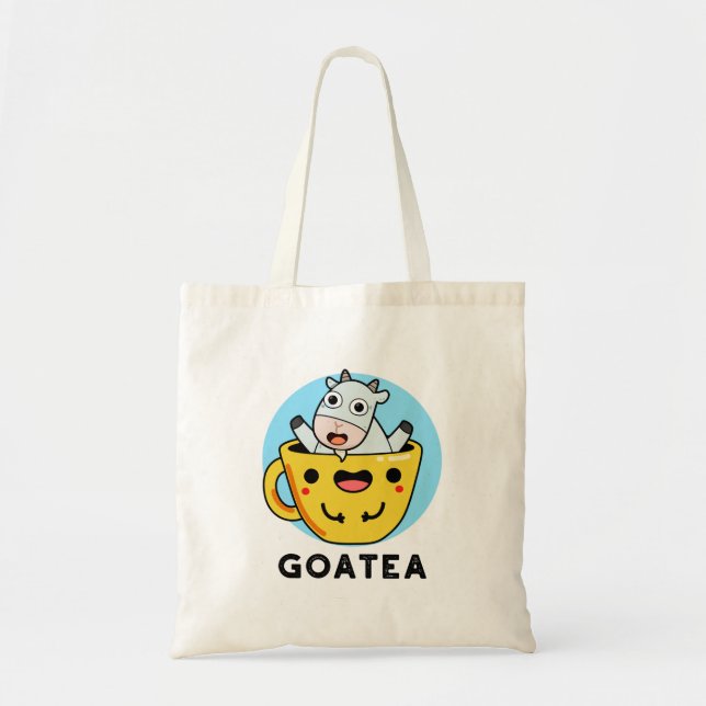 Bolso De Tela Goatea Funny Goat Tea Pun (Frente)