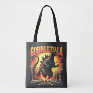 Bolso De Tela Gobblezilla Spooky Turquía Acción de Gracias Gobbl