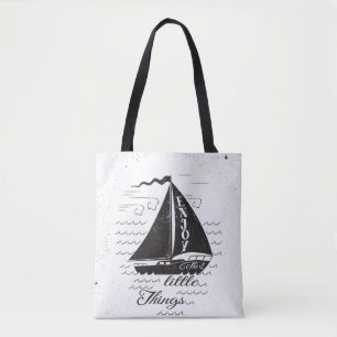 Bolso De Tela Goce del pequeño poster de las cosas