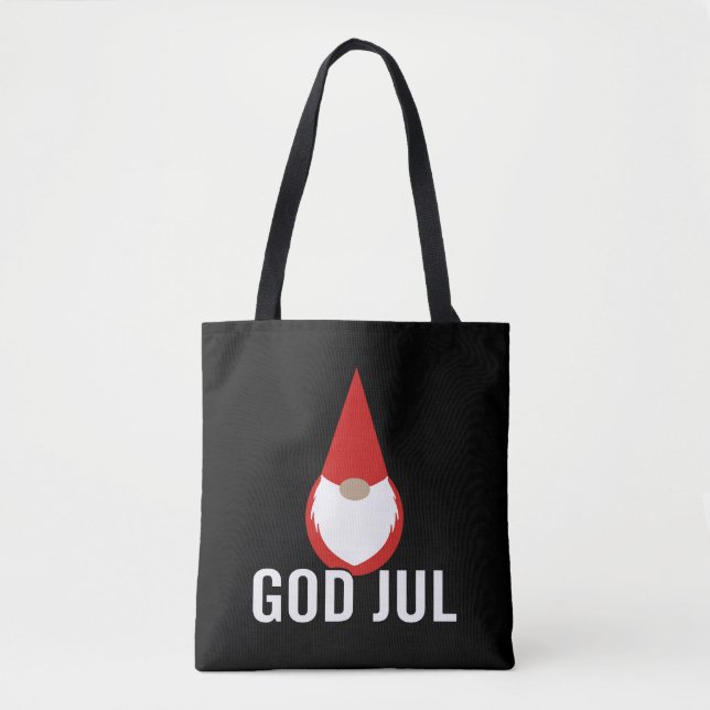 Bolso De Tela God Jul Gnome Tomte Merry Christmas (Anverso)
